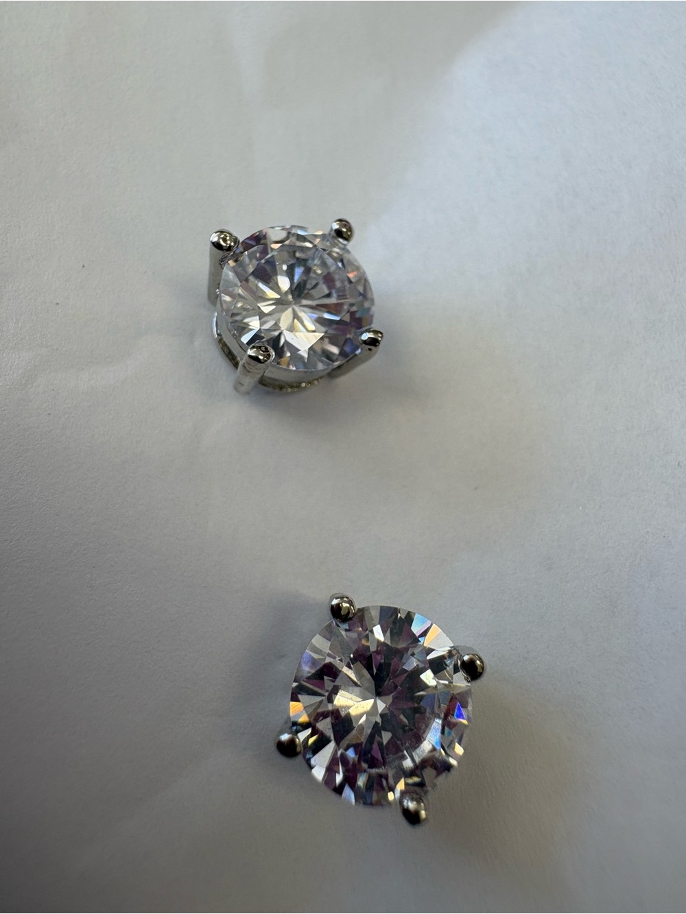 Brilliant Clear Stone Stud Earrings in Silver-Tone